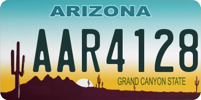 AZ license plate AAR4128