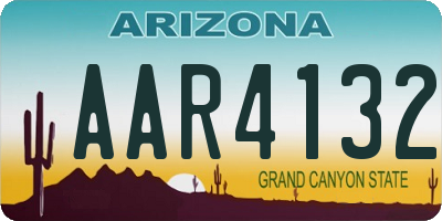 AZ license plate AAR4132