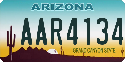 AZ license plate AAR4134