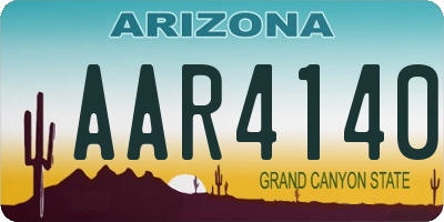 AZ license plate AAR4140