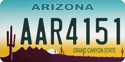 AZ license plate AAR4151