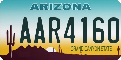 AZ license plate AAR4160