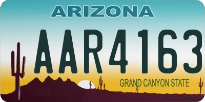 AZ license plate AAR4163