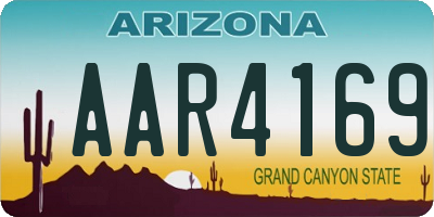 AZ license plate AAR4169
