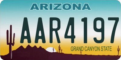 AZ license plate AAR4197