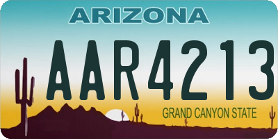 AZ license plate AAR4213
