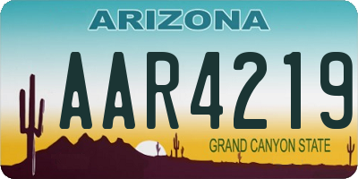 AZ license plate AAR4219
