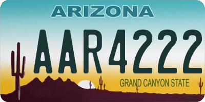 AZ license plate AAR4222