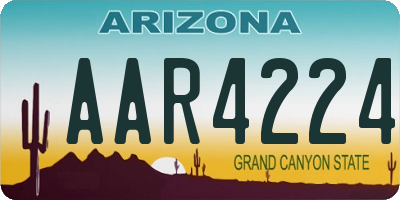 AZ license plate AAR4224