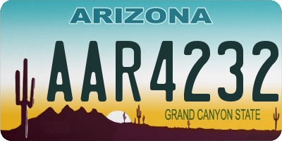 AZ license plate AAR4232