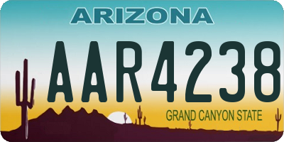 AZ license plate AAR4238