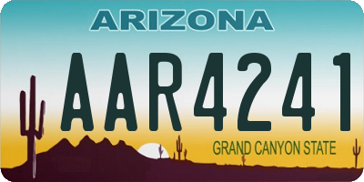 AZ license plate AAR4241