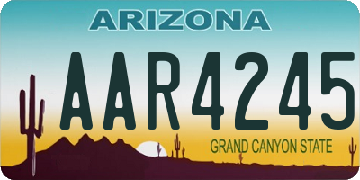 AZ license plate AAR4245