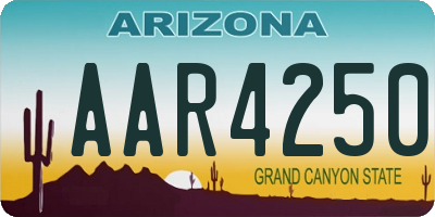 AZ license plate AAR4250