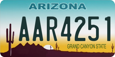 AZ license plate AAR4251