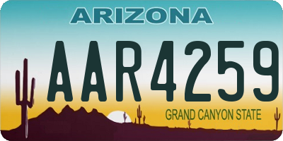 AZ license plate AAR4259