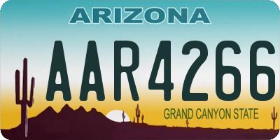 AZ license plate AAR4266