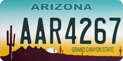 AZ license plate AAR4267