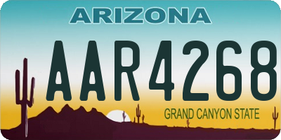AZ license plate AAR4268