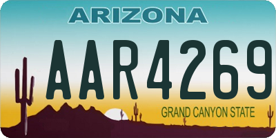 AZ license plate AAR4269