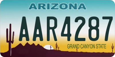 AZ license plate AAR4287