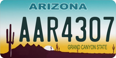AZ license plate AAR4307