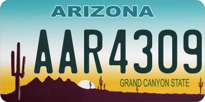 AZ license plate AAR4309