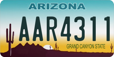 AZ license plate AAR4311