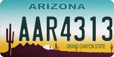 AZ license plate AAR4313