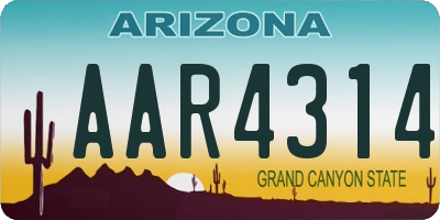 AZ license plate AAR4314