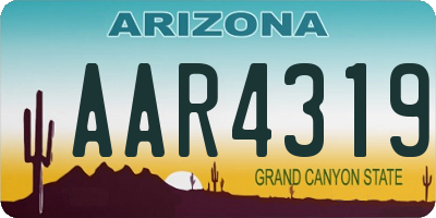 AZ license plate AAR4319