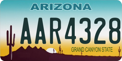 AZ license plate AAR4328