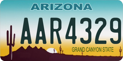 AZ license plate AAR4329