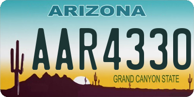 AZ license plate AAR4330