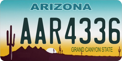 AZ license plate AAR4336
