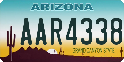 AZ license plate AAR4338