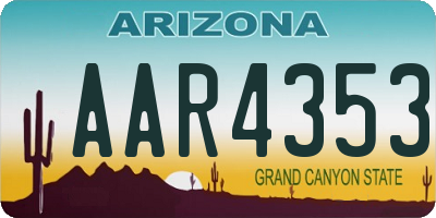 AZ license plate AAR4353