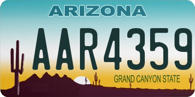 AZ license plate AAR4359