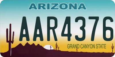 AZ license plate AAR4376