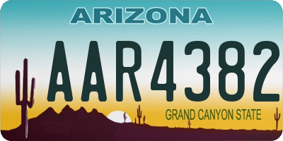 AZ license plate AAR4382