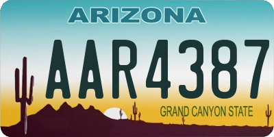 AZ license plate AAR4387