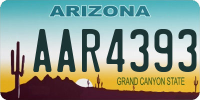AZ license plate AAR4393