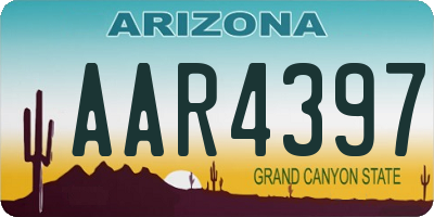 AZ license plate AAR4397