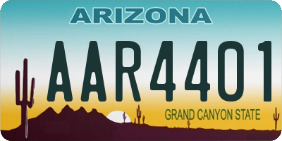 AZ license plate AAR4401