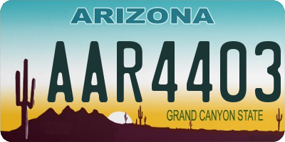 AZ license plate AAR4403