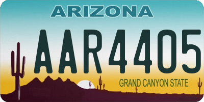AZ license plate AAR4405