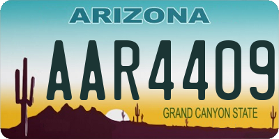 AZ license plate AAR4409