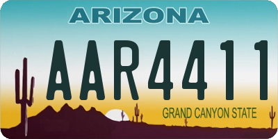 AZ license plate AAR4411