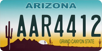 AZ license plate AAR4412
