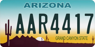 AZ license plate AAR4417